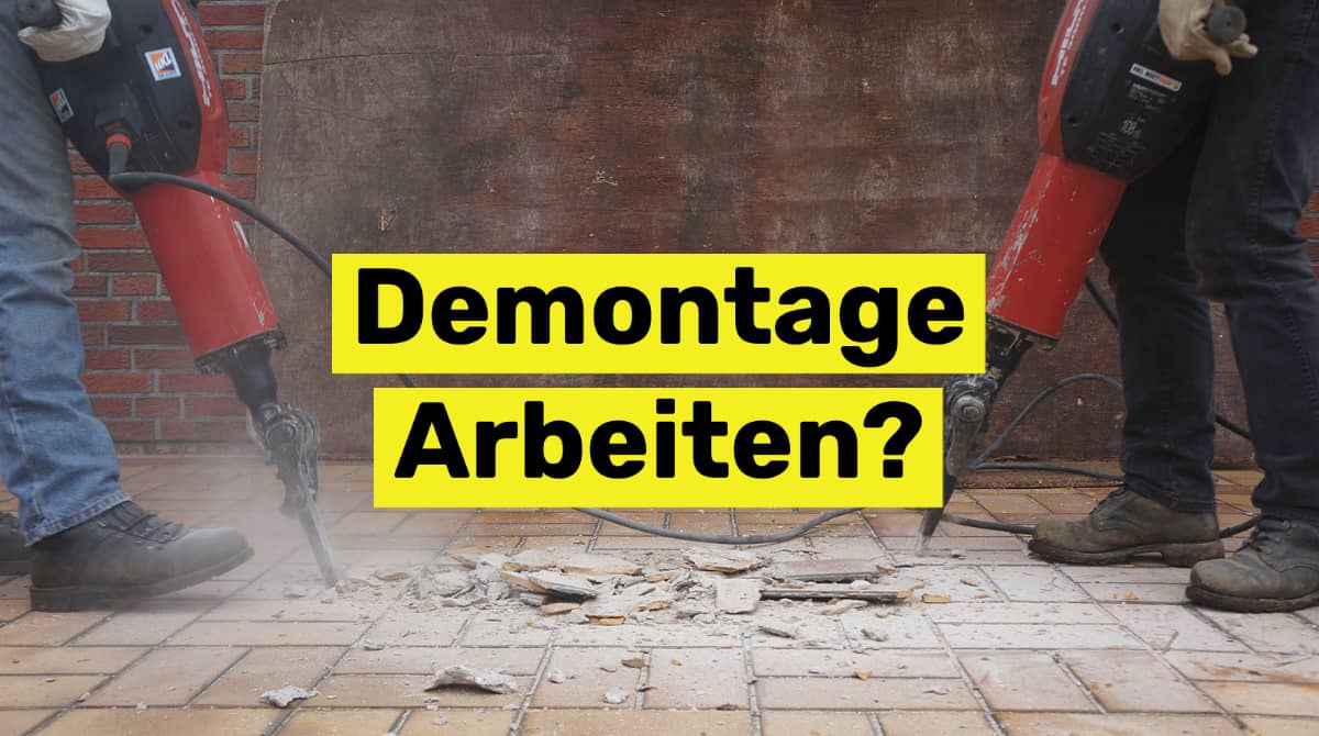 Das Bild zeigt zwei Bauarbeiten bei der Demontage